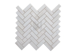 Wooden White 1''x3'' Herringbone Marble Mosaic