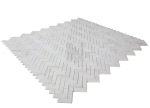 Wooden White 1''x3'' Herringbone Marble Mosaic