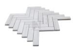 Wooden White 1''x4'' Herringbone Marble Mosaic