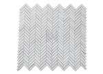 Wooden White 1''x4'' Herringbone Marble Mosaic