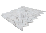 Wooden White 1''x4'' Herringbone Marble Mosaic