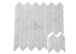 Wooden White 1''x4'' Herringbone Marble Mosaic