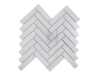 Wooden White 1''x4'' Herringbone Marble Mosaic