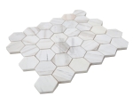Wooden White 2'' Hexagon Mosaic