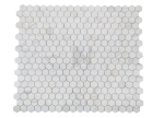 Wooden White 2'' Hexagon Mosaic