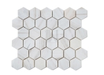 Wooden White 2'' Hexagon Mosaic