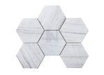 Wooden White 5'' Hexagon Marble Mosaic