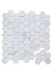 Wooden White 5'' Hexagon Marble Mosaic