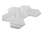Wooden White 5'' Hexagon Marble Mosaic
