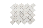 Wooden White Arabesque Marble Mosaic