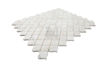 Wooden White Arabesque Marble Mosaic