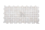 Wooden White Basket Weave Marble Mosaic