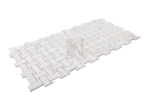 Wooden White Basket Weave Marble Mosaic