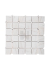 Wooden White Chipped Square Marble Mosaic