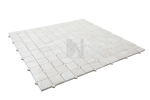 Wooden White Chipped Square Marble Mosaic