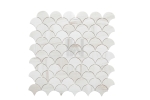 Wooden White Fish Scale Marble Mosaic