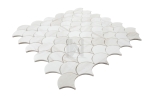 Wooden White Fish Scale Marble Mosaic