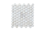 Wooden White Penny Round Marble Mosaic