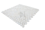 Wooden White Penny Round Marble Mosaic